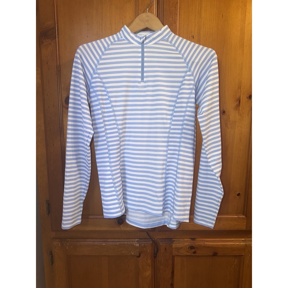 Coolibar Water Jacket UPF 50+ Long Sleeve Half Zip Women's S Swim Blue Rashguard